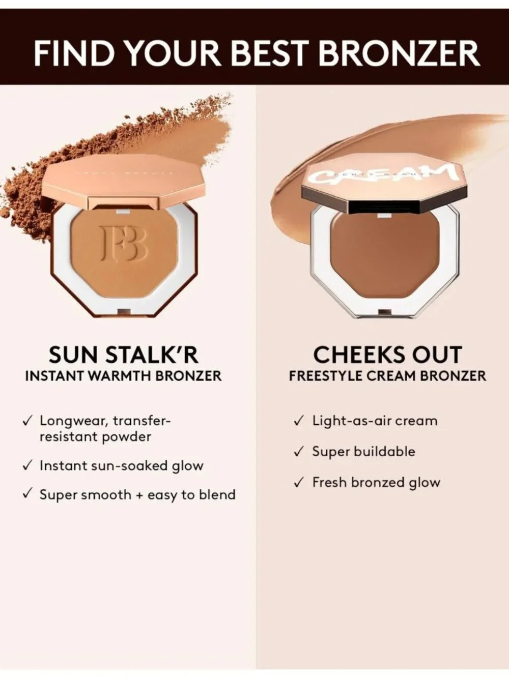Fenty Beauty Cheeks Out Freestyle Cream Bronzer ~ 07 Toffee Tease (Deep) NIB